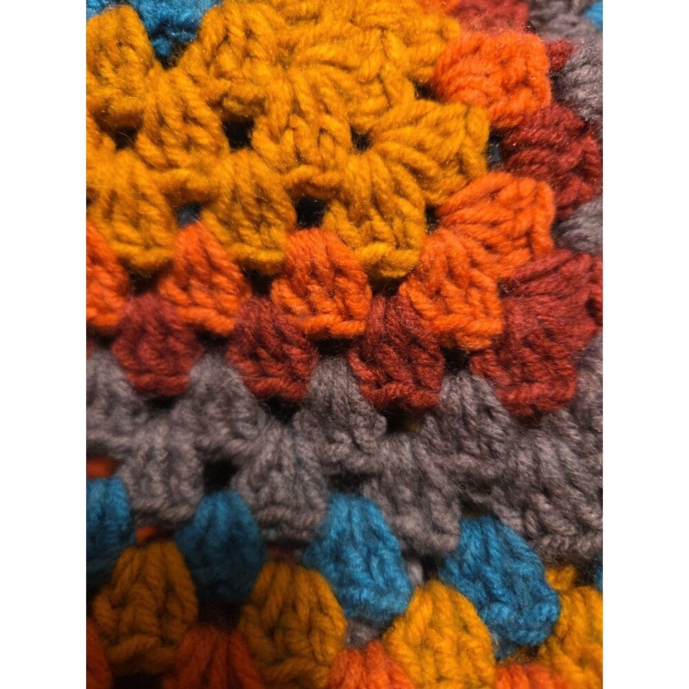 Handmade Crochet Hexagon Granny Square Cardigan Boho Oversized Sweater osfm - Picture 4 of 4